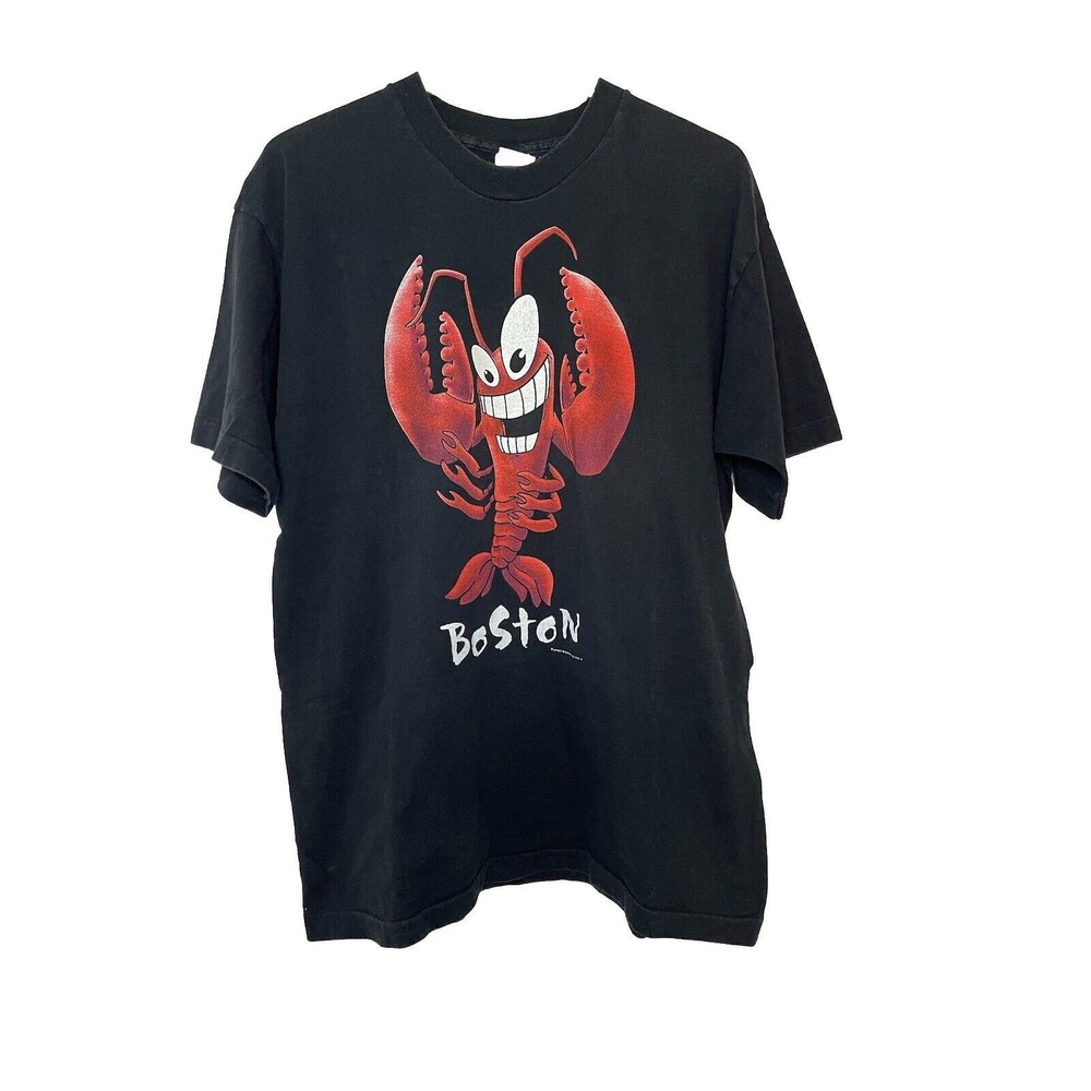 Lobster Tshirt Black Men's XLarge lobstah Boston Graphic Tee Cotton